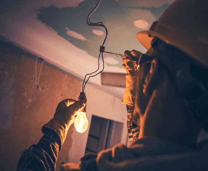 Licensed Colony Electrical electrician on a job site